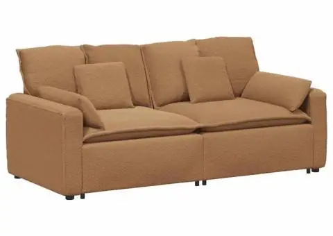 Canapea modulară cu perne, bej - 2/5