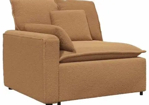 Canapea modulară cu perne, bej - 3/5