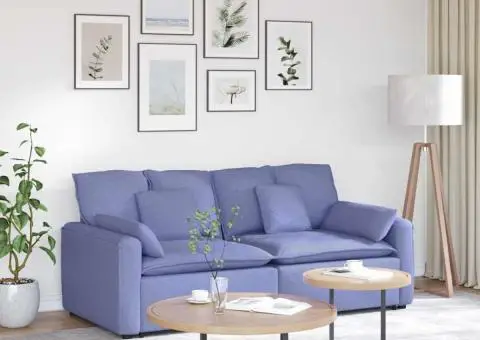 Canapea modulară cu perne, albastru jeans - 1/5