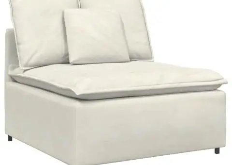 Canapea modulară cu taburet și perne, crem - 4/5