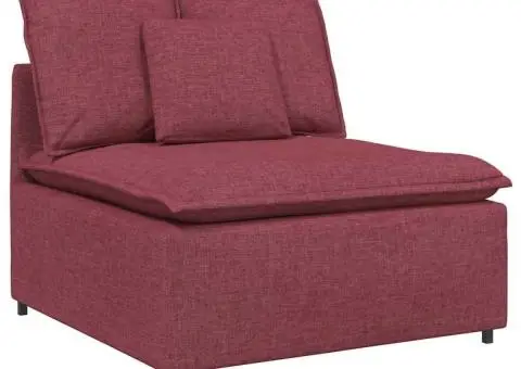 Canapea modulară cu perne, roșu vin, textil - 5/5