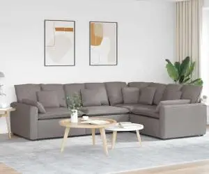 vidaXL Canapea modulară cu perne, gri taupe, textil