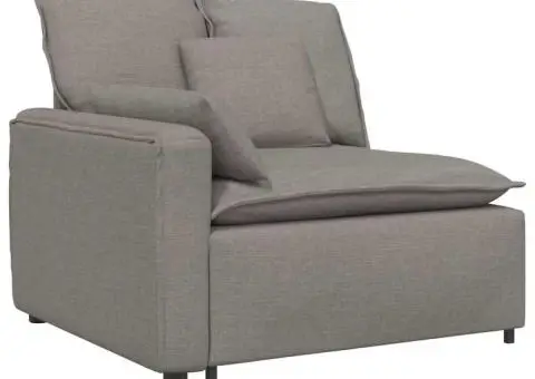 Canapea modulară cu perne, gri taupe, textil - 3/5