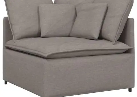 Canapea modulară cu perne, gri taupe, textil - 5/5