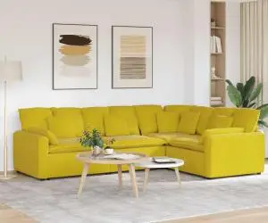 vidaXL Canapea modulară cu perne, galben, catifea