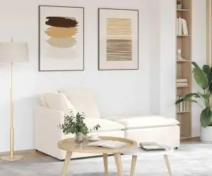 vidaXL Canapea modulară cu taburet și perne, țesătură ondulată ca lână