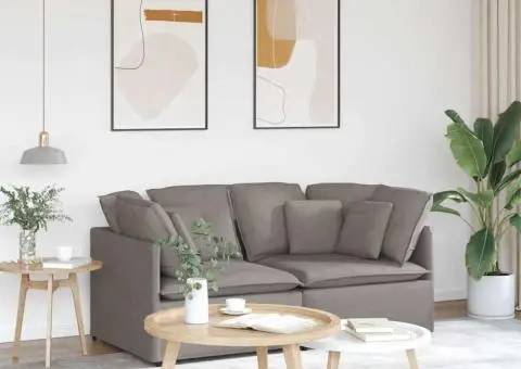 Canapea modulară cu perne, gri taupe, textil - 1/5