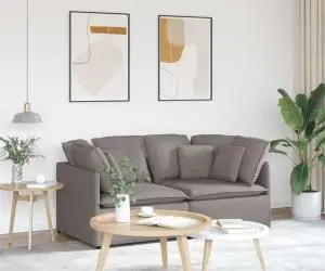 vidaXL Canapea modulară cu perne, gri taupe, textil