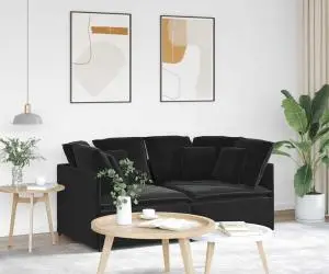 vidaXL Canapea modulară cu perne, negru, catifea