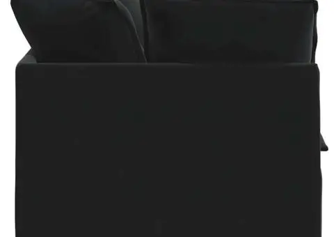 Canapea modulară cu perne, negru, catifea - 5/5