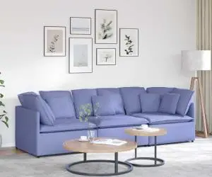vidaXL Canapea modulară cu perne, albastru jeans, textil