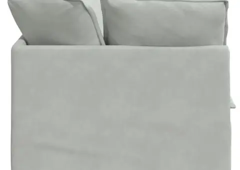 Canapea modulară cu perne, gri deschis, catifea - 5/5