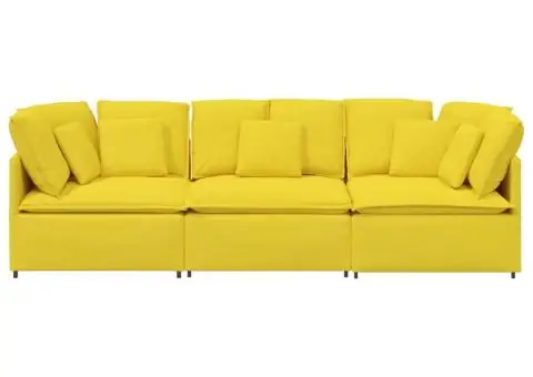 Canapea modulară cu perne, galben deschis, textil - 5/5
