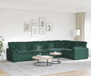vidaXL Canapea modulară cu perne, verde închis, catifea