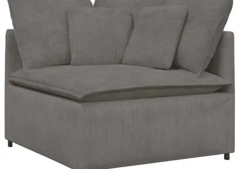 Canapea modulară cu perne, gri deschis, țesătură velur - 5/5