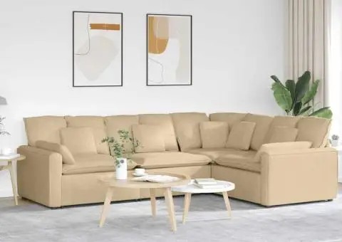 Canapea modulară cu perne, gri-verzui, țesătură velur - 1/5