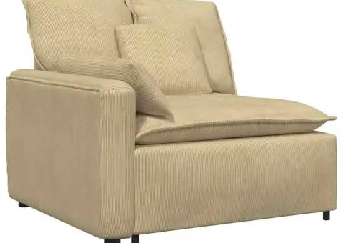 Canapea modulară cu perne, gri-verzui, țesătură velur - 3/5