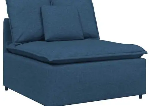 Canapea modulară cu taburet și perne, material textil, albastru - 4/5