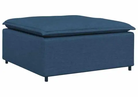 Canapea modulară cu taburet și perne, material textil, albastru - 4/5