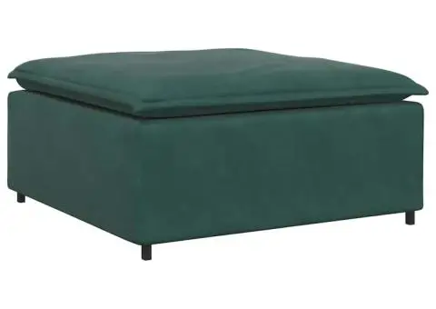 Canapea modulară cu taburet și perne, catifea, verde închis - 4/5