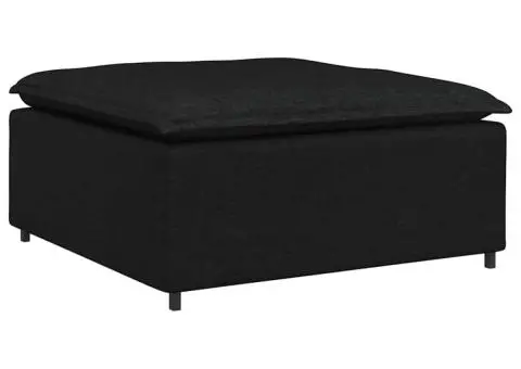 Canapea modulară cu taburet și perne, material textil, negru - 4/5