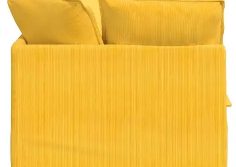 Canapea modulară cu perne, galben deschis, țesătură velur - 5/5