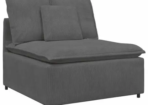 Canapea modulară cu taburet și perne țesătură velur gri închis - 4/5