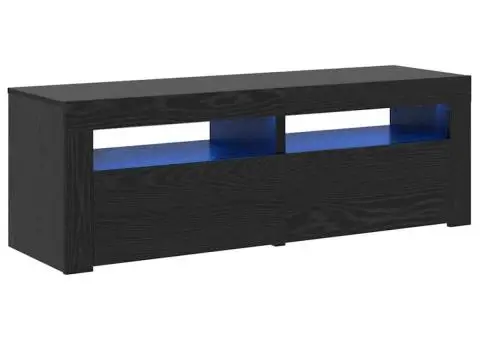 Dulap TV cu LED stejar negru 120x35x40 cm lemn prelucrat - 2/5
