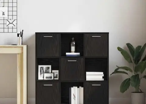 Bibliotecă, stejar negru, 90x28x90 cm, lemn prelucrat - 3/5