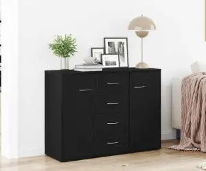 vidaXL Bufetă, stejar negru, 88x30x64 cm, lemn prelucrat