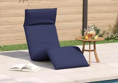 Șezlong pliabil, bleumarin, 175x54x8,5 cm, țesătură Oxford - 3/5
