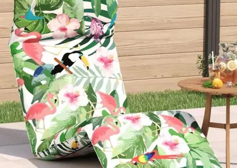 Șezlong pliabil, multicolor, 175x54x8,5 cm, țesătură Oxford - 1/5