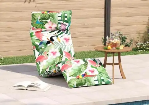 Șezlong pliabil, multicolor, 175x54x8,5 cm, țesătură Oxford - 3/5