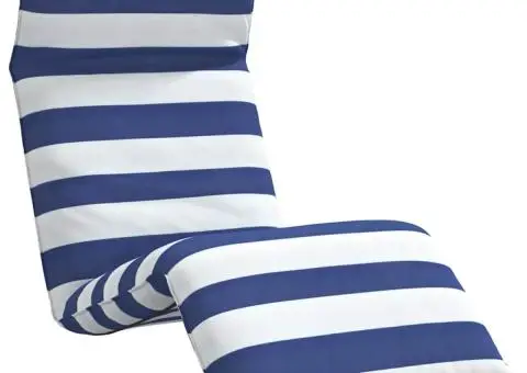 Șezlong pliabil, albastru și alb, 175x54x8,5 cm țesătură Oxford - 2/5