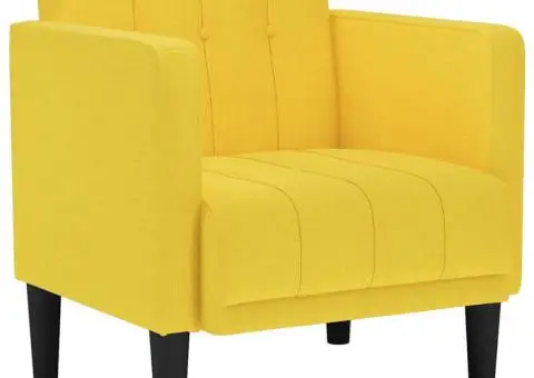 Canapea scaun cu cotiere, galben deschis, 53 cm, textil - 2/5