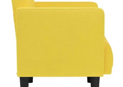 Canapea scaun cu cotiere, galben deschis, 53 cm, textil - 4/5