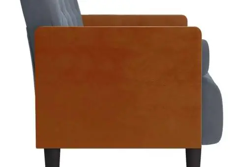 Canapea loveseat cu perne de sustinere gri închis 110cm catifea - 4/5