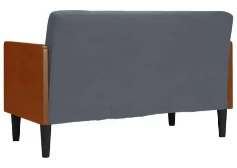 Canapea loveseat cu perne de sustinere gri închis 110cm catifea - 5/5