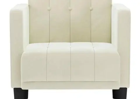 Canapea Scaun cu cotiere, crem, 53 cm, catifea - 3/5