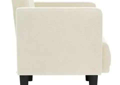 Canapea Scaun cu cotiere, crem, 53 cm, catifea - 4/5