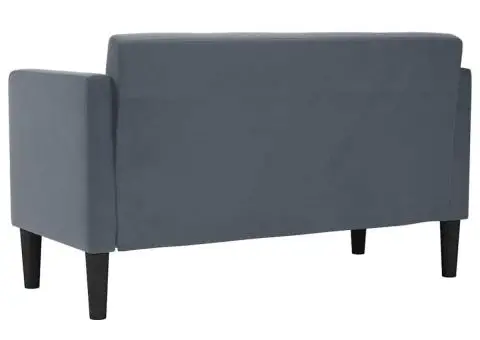 Canapea loveseat, gri închis, 111 cm, catifea - 5/5