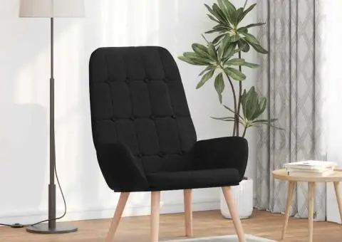 Scaun de relaxare, negru, material textil - 1/5