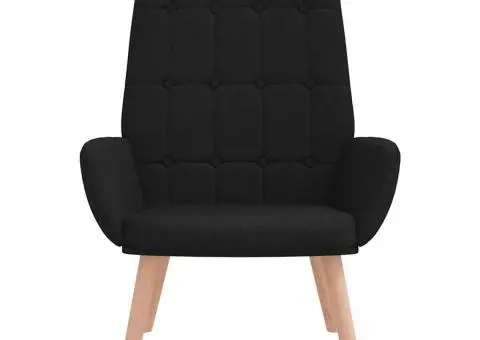 Scaun de relaxare, negru, material textil - 3/5