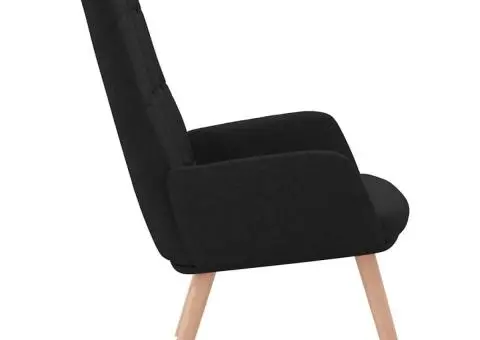 Scaun de relaxare, negru, material textil - 4/5