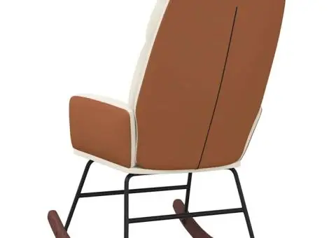 Scaun balansoar, alb crem, catifea - 5/5