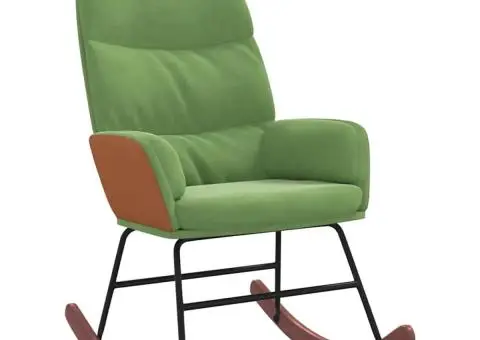 Scaun balansoar, verde deschis, catifea - 2/5