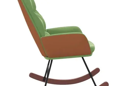 Scaun balansoar, verde deschis, catifea - 4/5