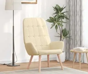 vidaXL Scaun de relaxare, crem, material textil