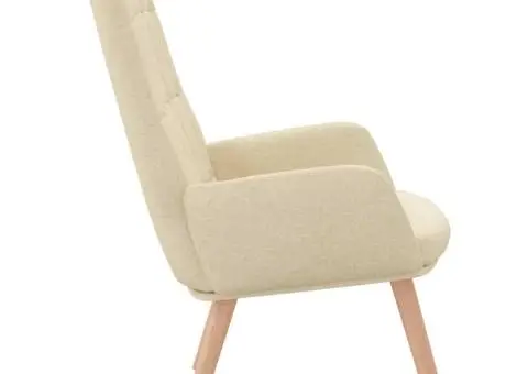 Scaun de relaxare, crem, material textil - 4/5