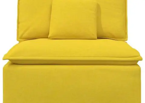 Modul central canapea modulară cu perne, galben deschis, 100 cm - 2/5